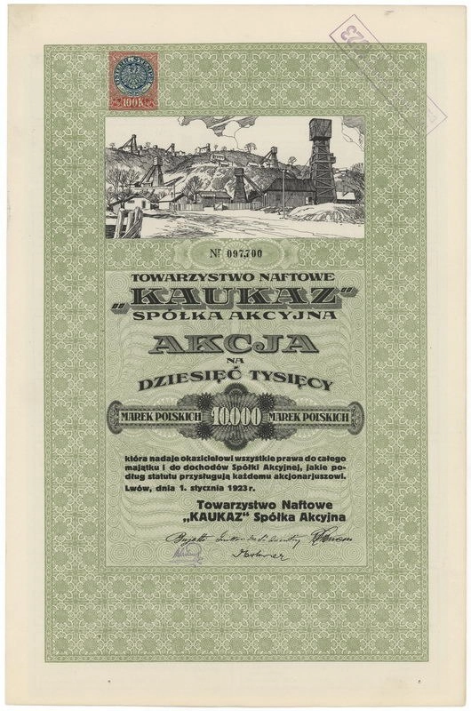 Zdjęcie akcji Towarzystwo Naftowe "Kaukaz" Spółka Akcyjna