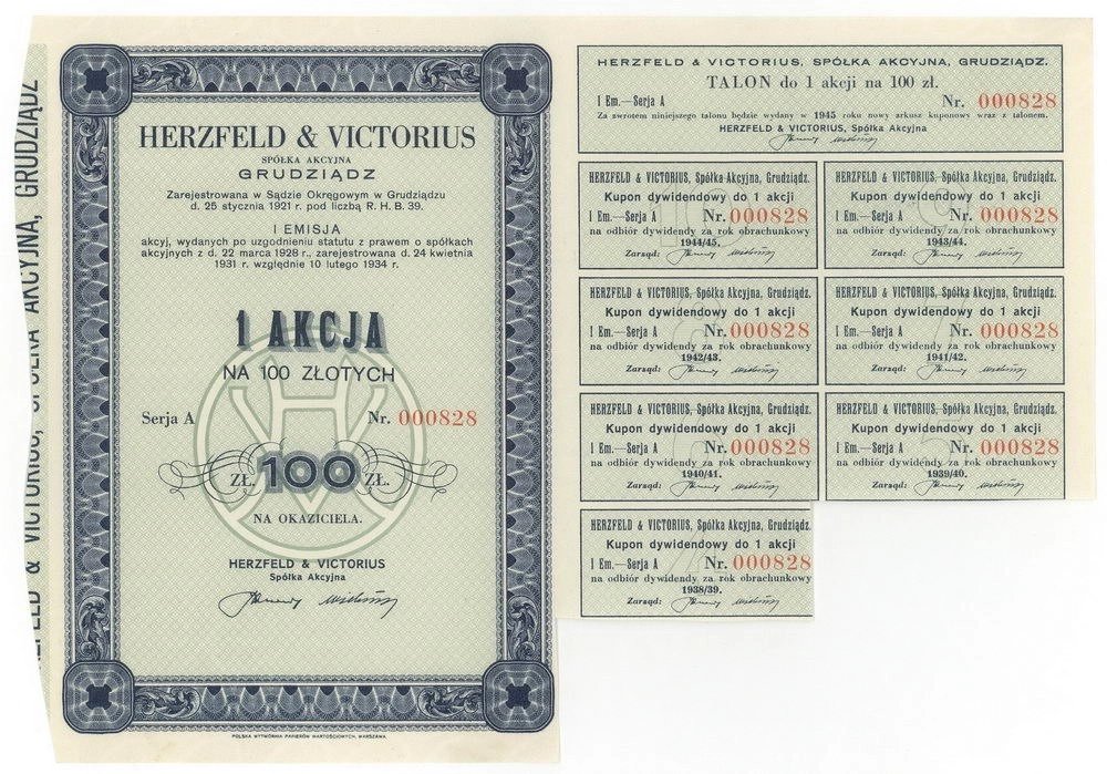 Zdjęcie akcji "Herzfeld & Victorius" Spółka Akcyjna