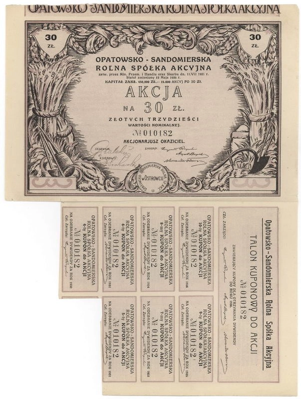 Zdjęcie akcji Opatowsko-Sandomierska Rolna Spółka Akcyjna w Ostrowcu