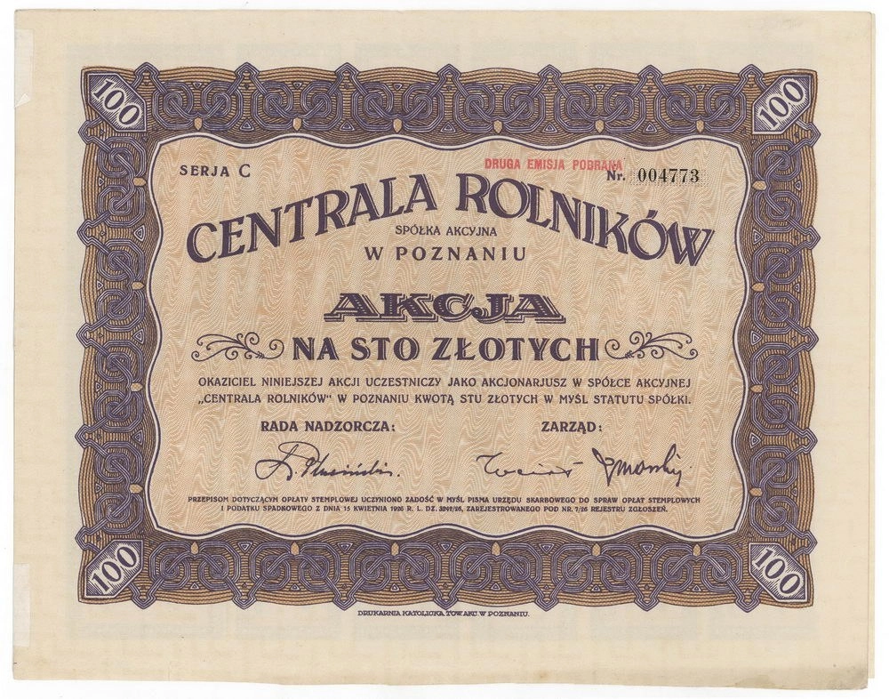 Zdjęcie akcji Centrala Rolników Spółka Akcyjna