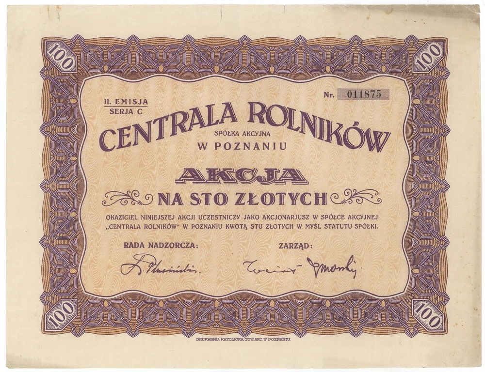 Zdjęcie akcji Centrala Rolników Spółka Akcyjna