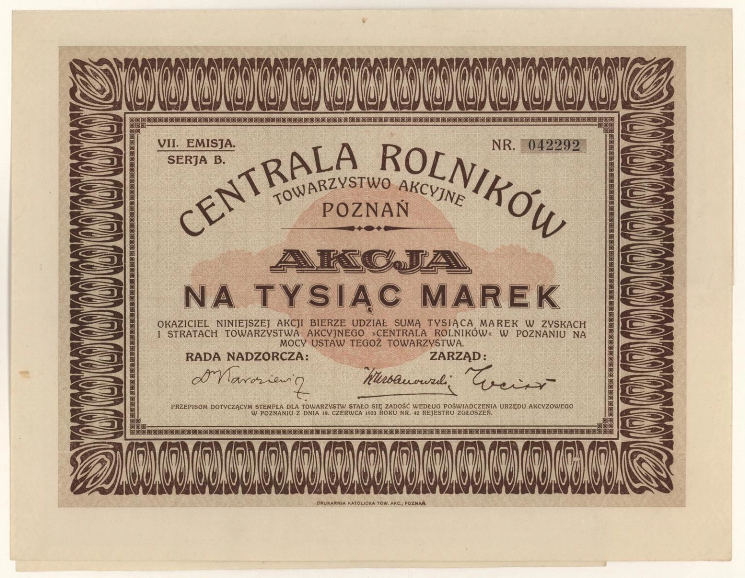 Zdjęcie akcji Centrala Rolników Spółka Akcyjna