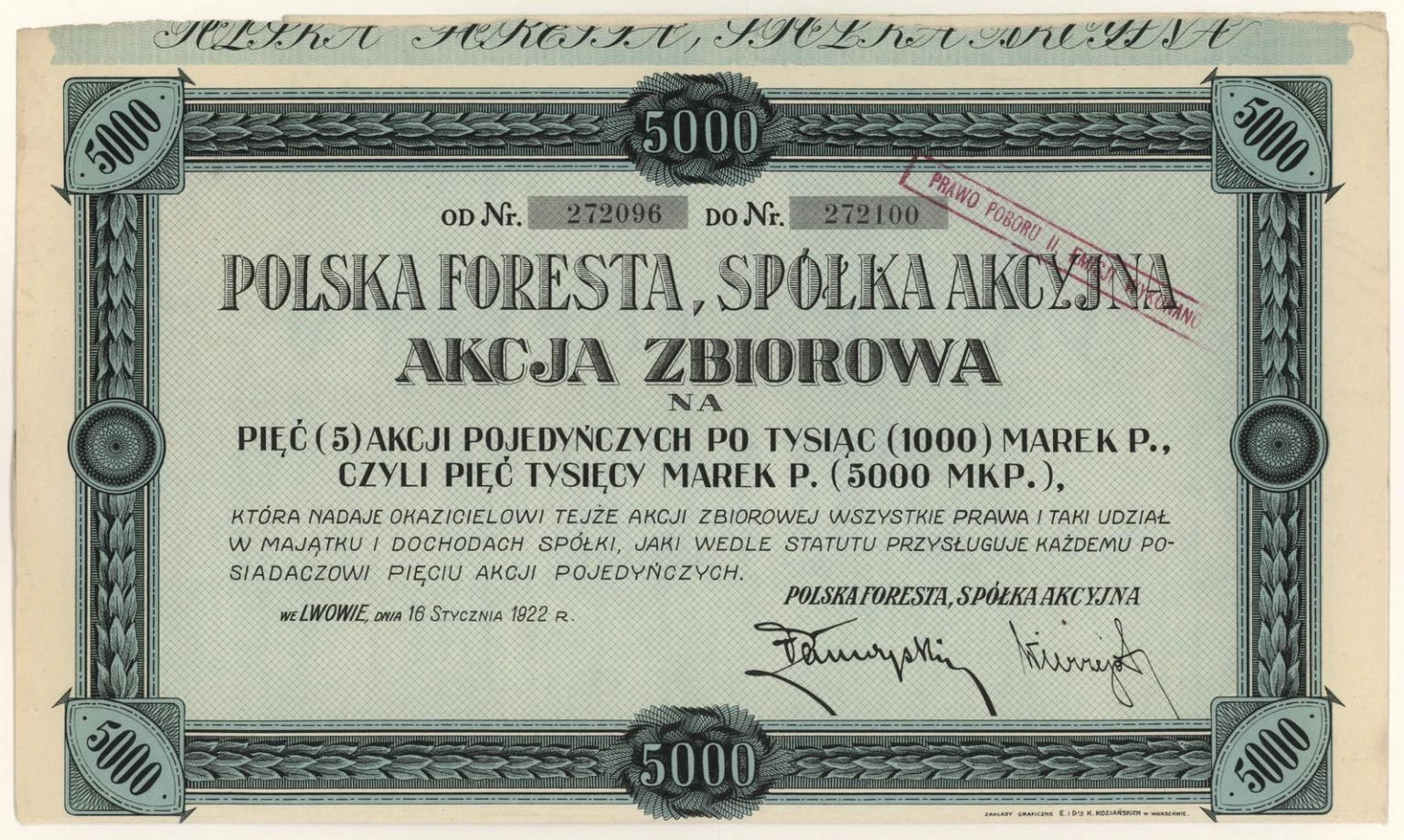 Zdjęcie akcji Polska Foresta Spółka Akcyjna