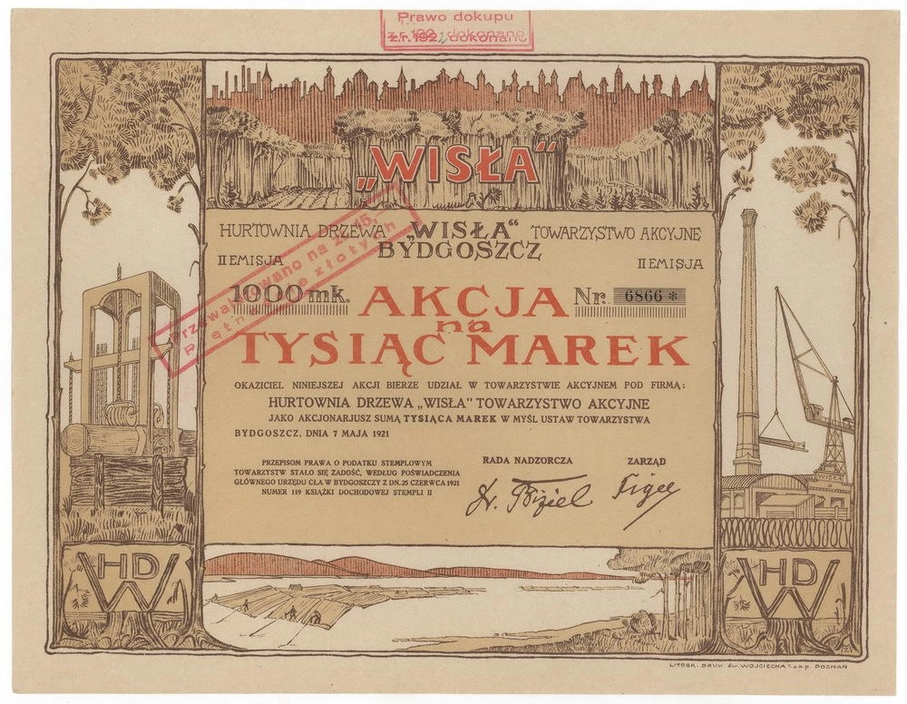 Zdjęcie akcji Hurtownia Drzewa "Wisła" Towarzystwo Akcyjne Bydgoszcz