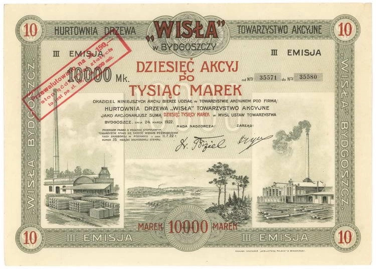 Zdjęcie akcji Hurtownia Drzewa "Wisła" Towarzystwo Akcyjne Bydgoszcz