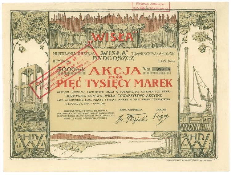 Zdjęcie akcji Hurtownia Drzewa "Wisła" Towarzystwo Akcyjne Bydgoszcz