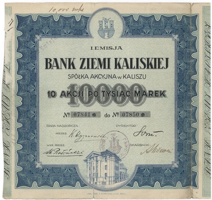 Zdjęcie akcji Bank Ziemi Kaliskiej Spółka Akcyjna w Kaliszu