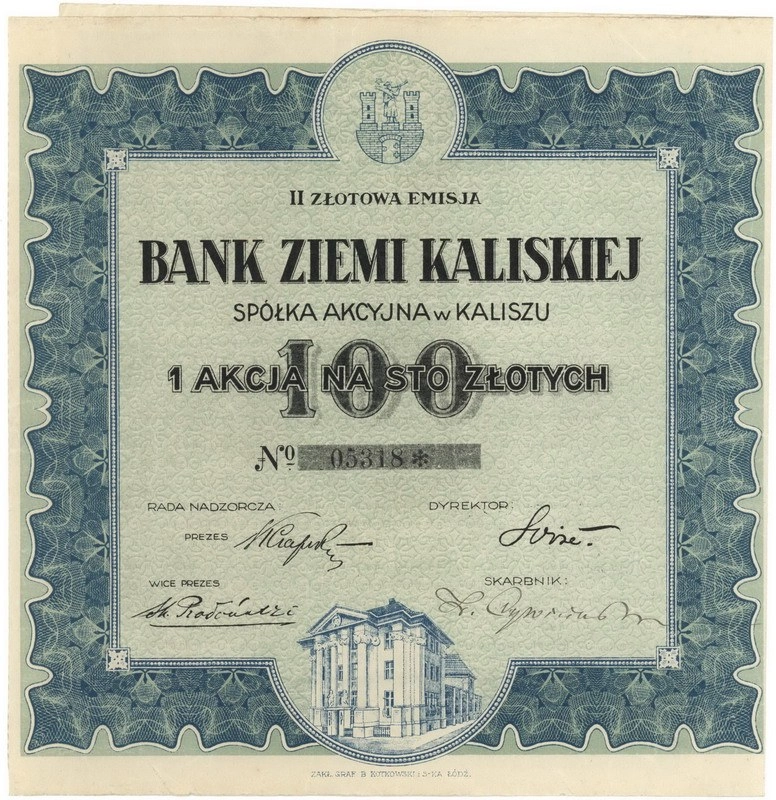 Zdjęcie akcji Bank Ziemi Kaliskiej Spółka Akcyjna w Kaliszu