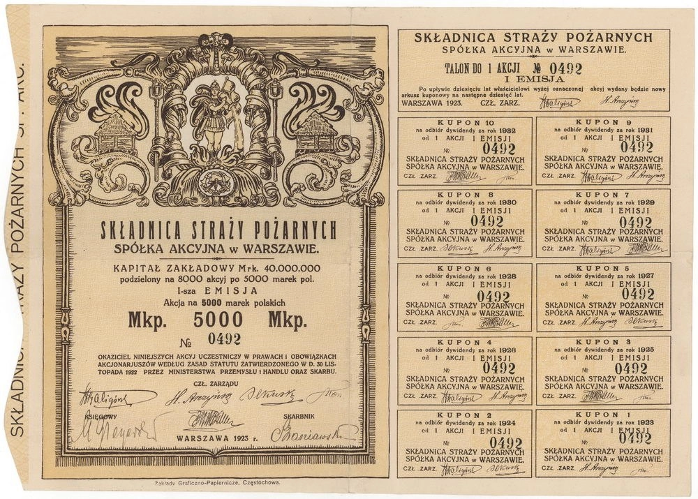 Zdjęcie akcji Składnica Straży Pożarnych Spółka Akcyjna w Warszawie