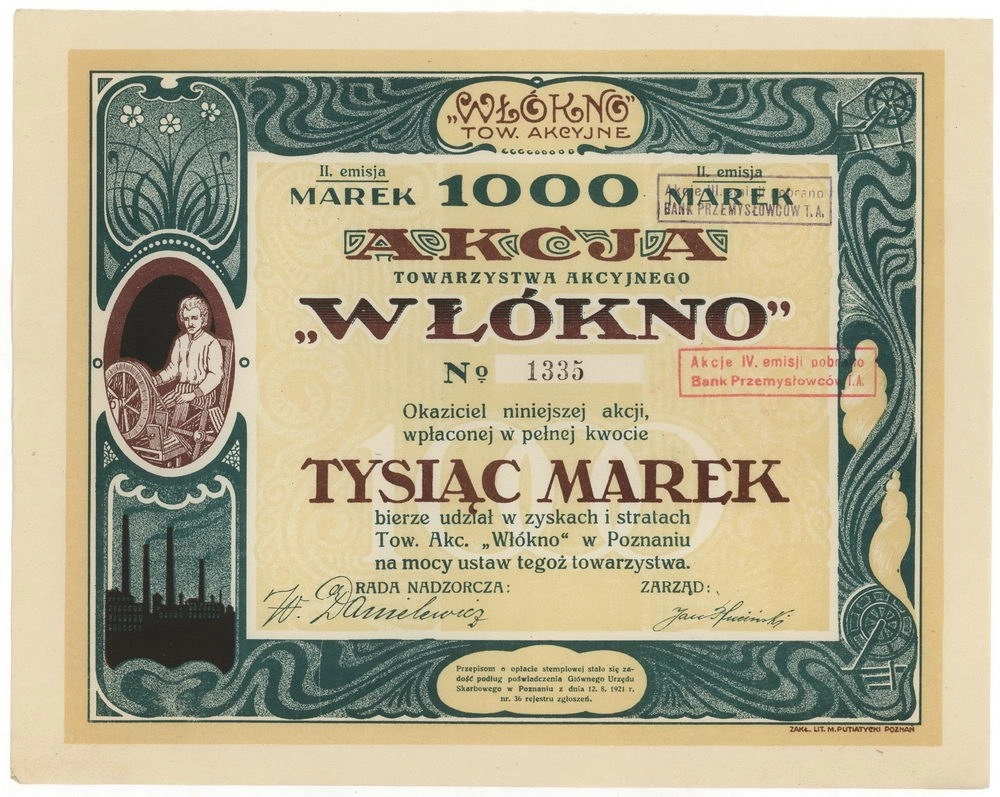 Zdjęcie akcji "Włókno" Towarzystwo Akcyjne