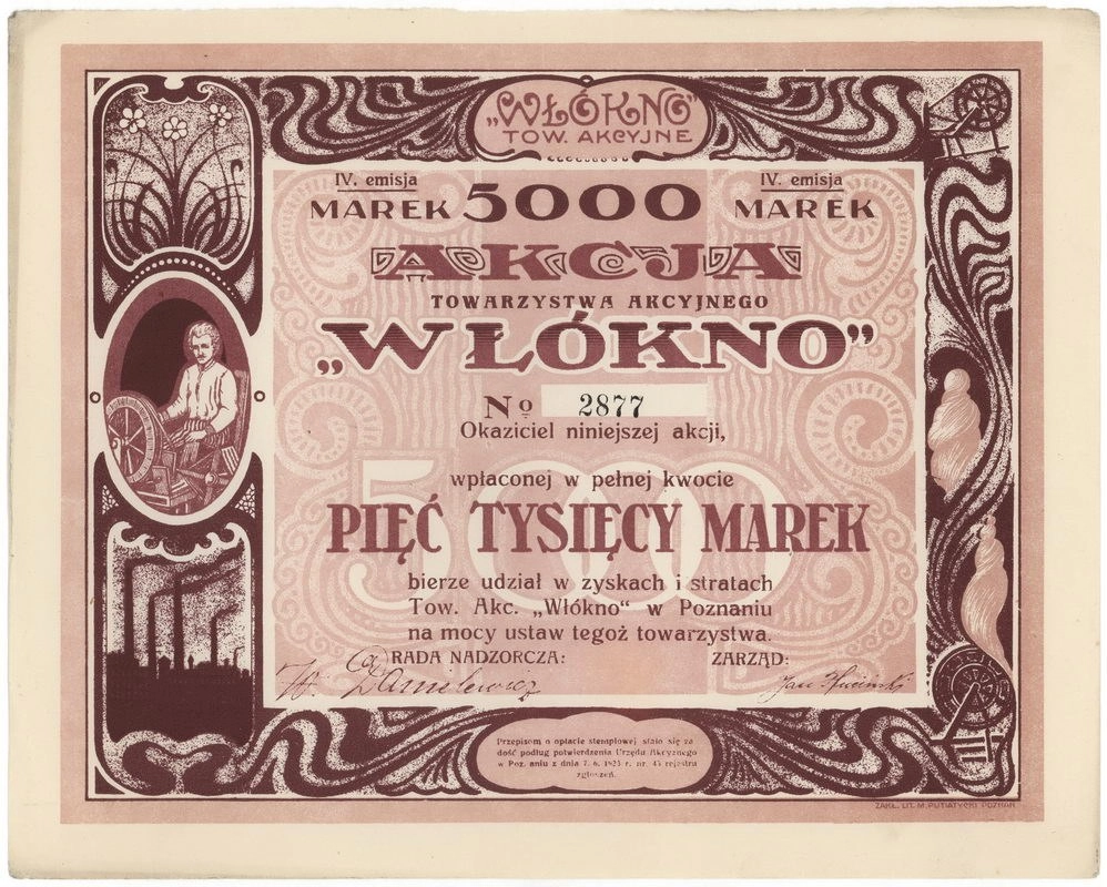 Zdjęcie akcji "Włókno" Towarzystwo Akcyjne