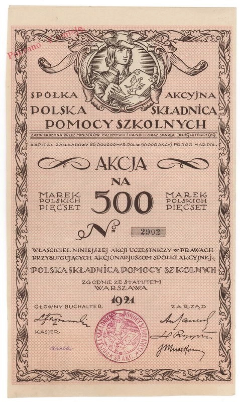 Zdjęcie akcji Polska Składnica Pomocy Szkolnych Spółka Akcyjna w Warszawie