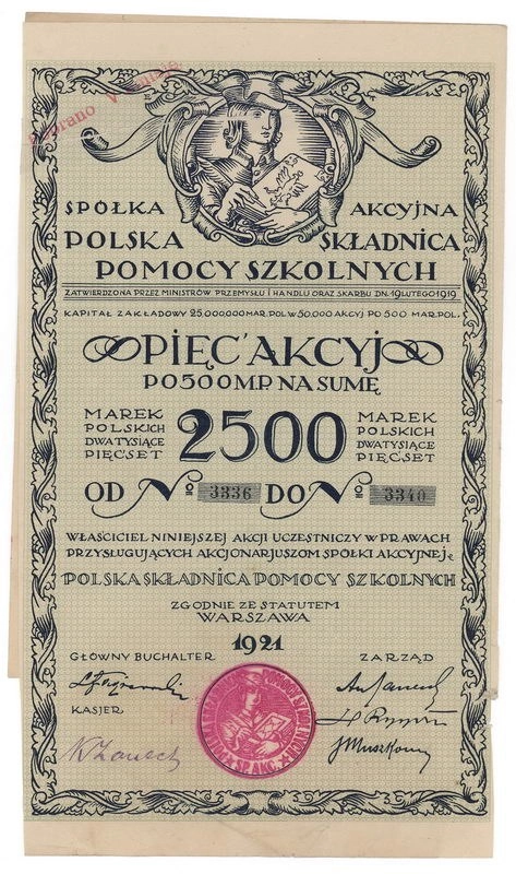 Zdjęcie akcji Polska Składnica Pomocy Szkolnych Spółka Akcyjna w Warszawie