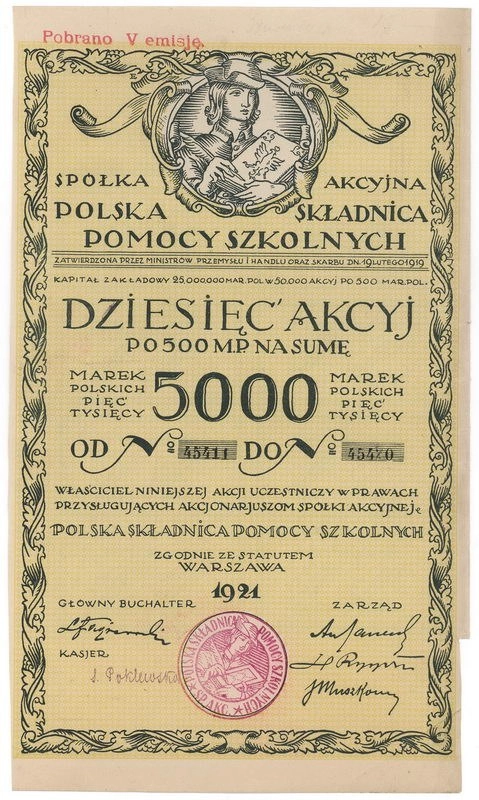 Zdjęcie akcji Polska Składnica Pomocy Szkolnych Spółka Akcyjna w Warszawie