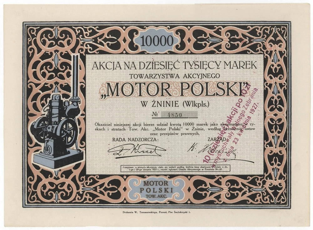 Zdjęcie akcji Towarzystwo Akcyjne "Motor Polski" w Żninie