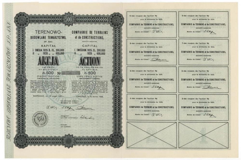 Zdjęcie akcji Terenowo-Budowlane Towarzystwo Spółka Akcyjna