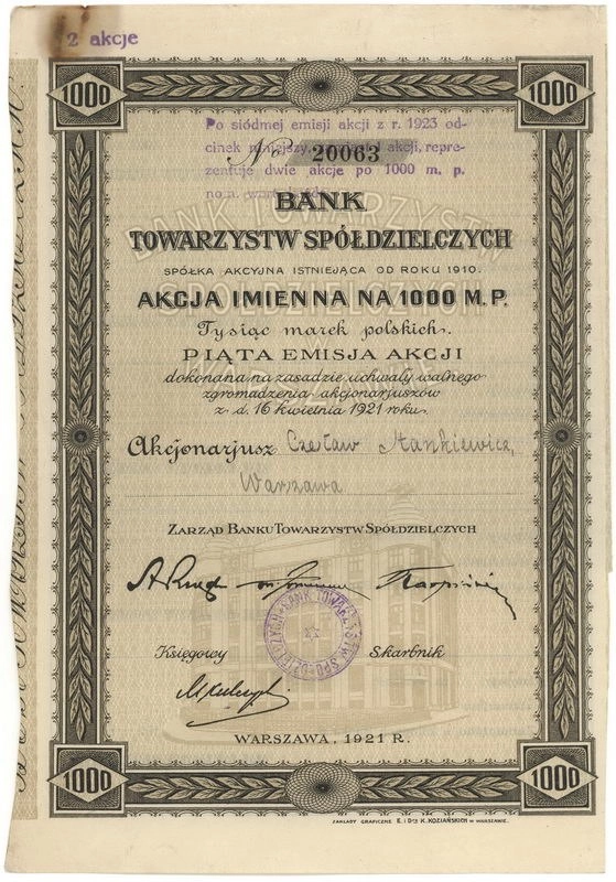 Zdjęcie akcji Bank Towarzystw Spółdzielczych Spółka Akcyjna