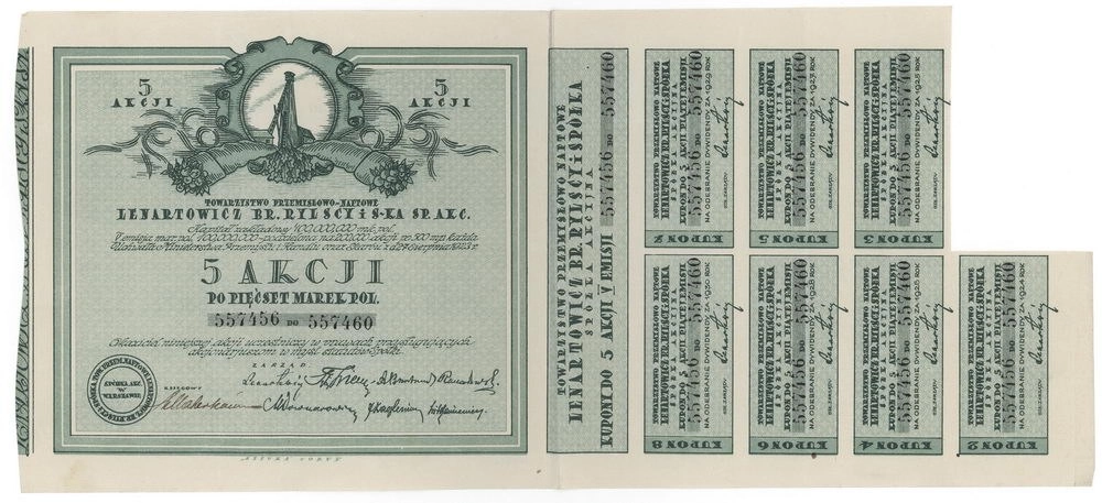 Zdjęcie akcji Towarzystwo Przemysłowo-Naftowe "Lenartowicz, Bracia Rylscy i Spółka" Spółka Akcyjna