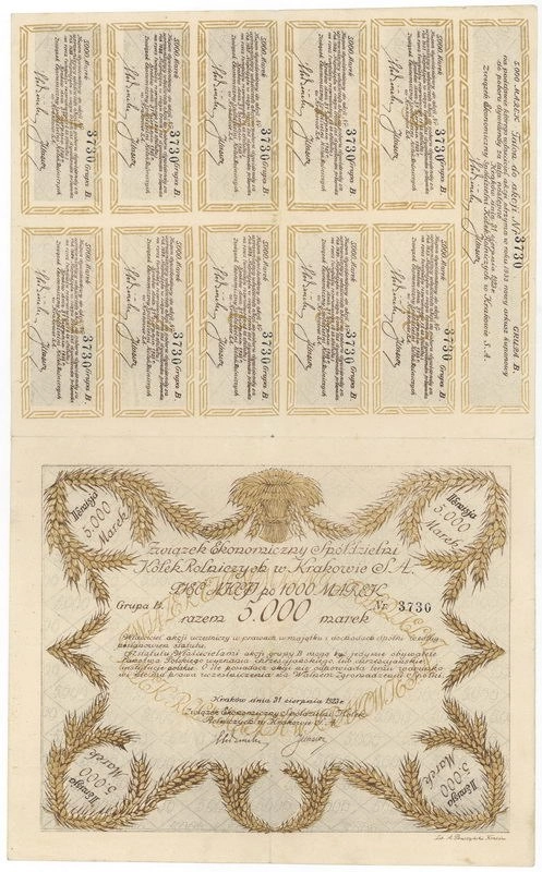 Zdjęcie akcji Związek Ekonomiczny Spółdzielni Kółek Rolniczych w Krakowie Spółka Akcyjna