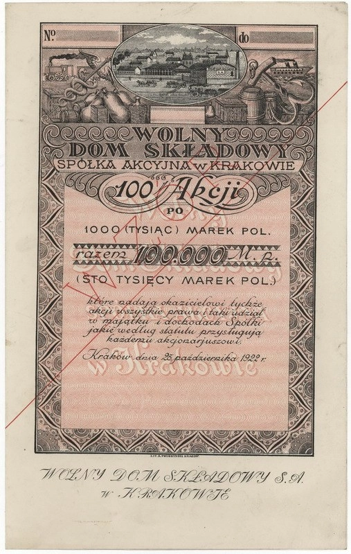 Zdjęcie akcji Wolny Dom Składowy Spółka Akcyjna w Krakowie