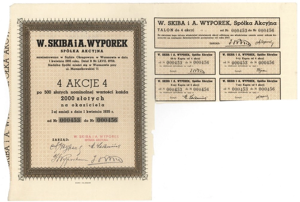 Zdjęcie akcji "W. Skiba i A. Wyporek" Spółka Akcyjna