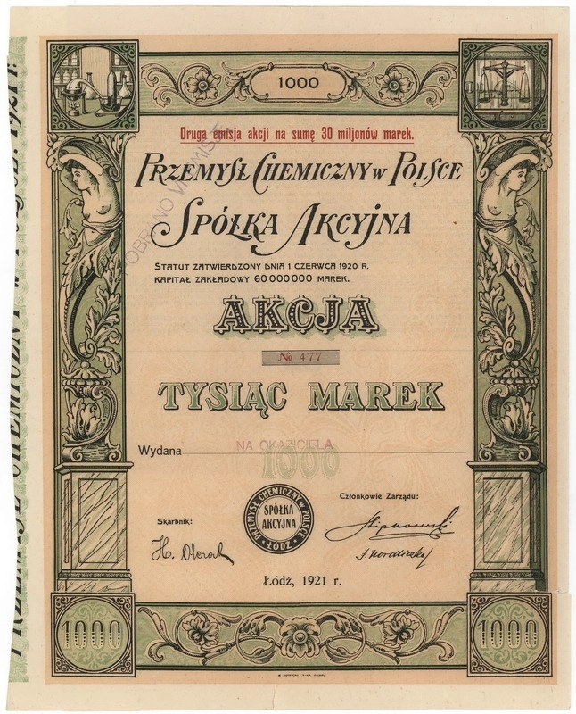 Zdjęcie akcji Przemysł Chemiczny w Polsce Spółka Akcyjna