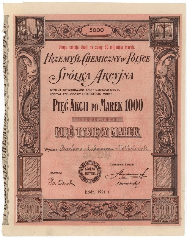 Zdjęcie akcji Przemysł Chemiczny w Polsce Spółka Akcyjna