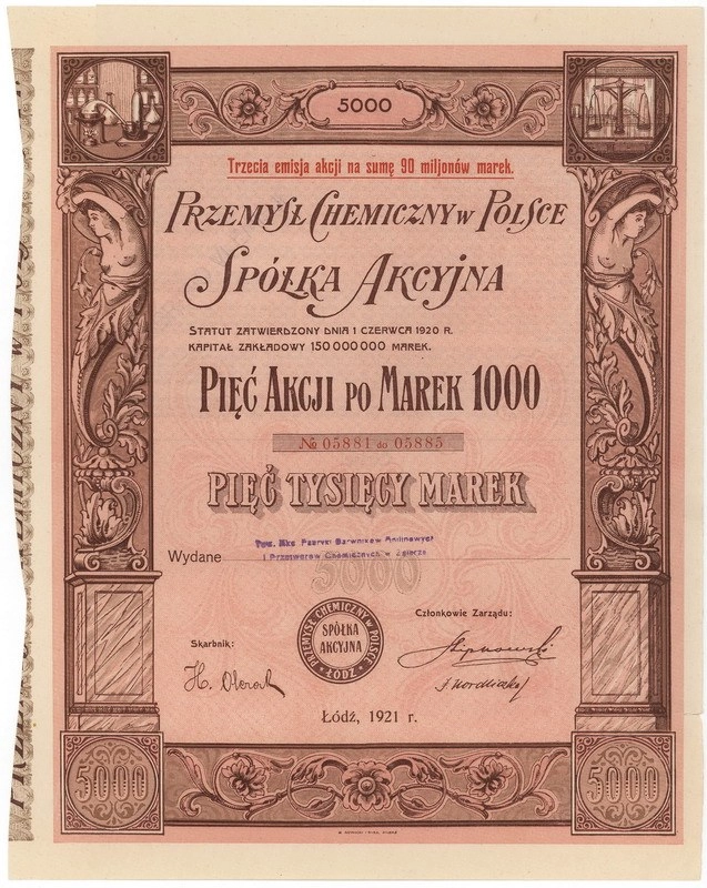 Zdjęcie akcji Przemysł Chemiczny w Polsce Spółka Akcyjna