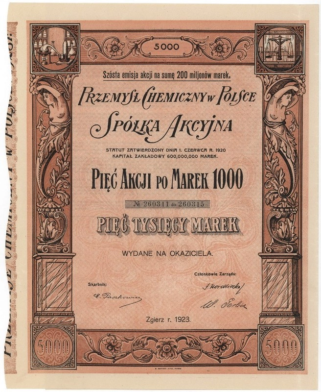 Zdjęcie akcji Przemysł Chemiczny w Polsce Spółka Akcyjna