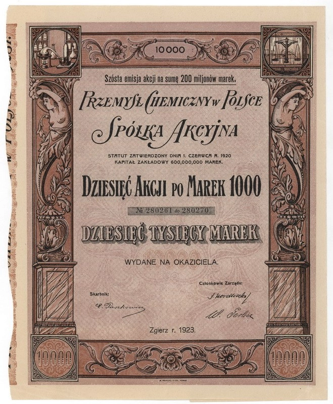 Zdjęcie akcji Przemysł Chemiczny w Polsce Spółka Akcyjna