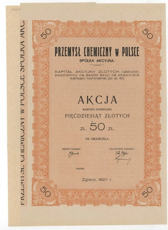 Zdjęcie akcji Przemysł Chemiczny w Polsce Spółka Akcyjna