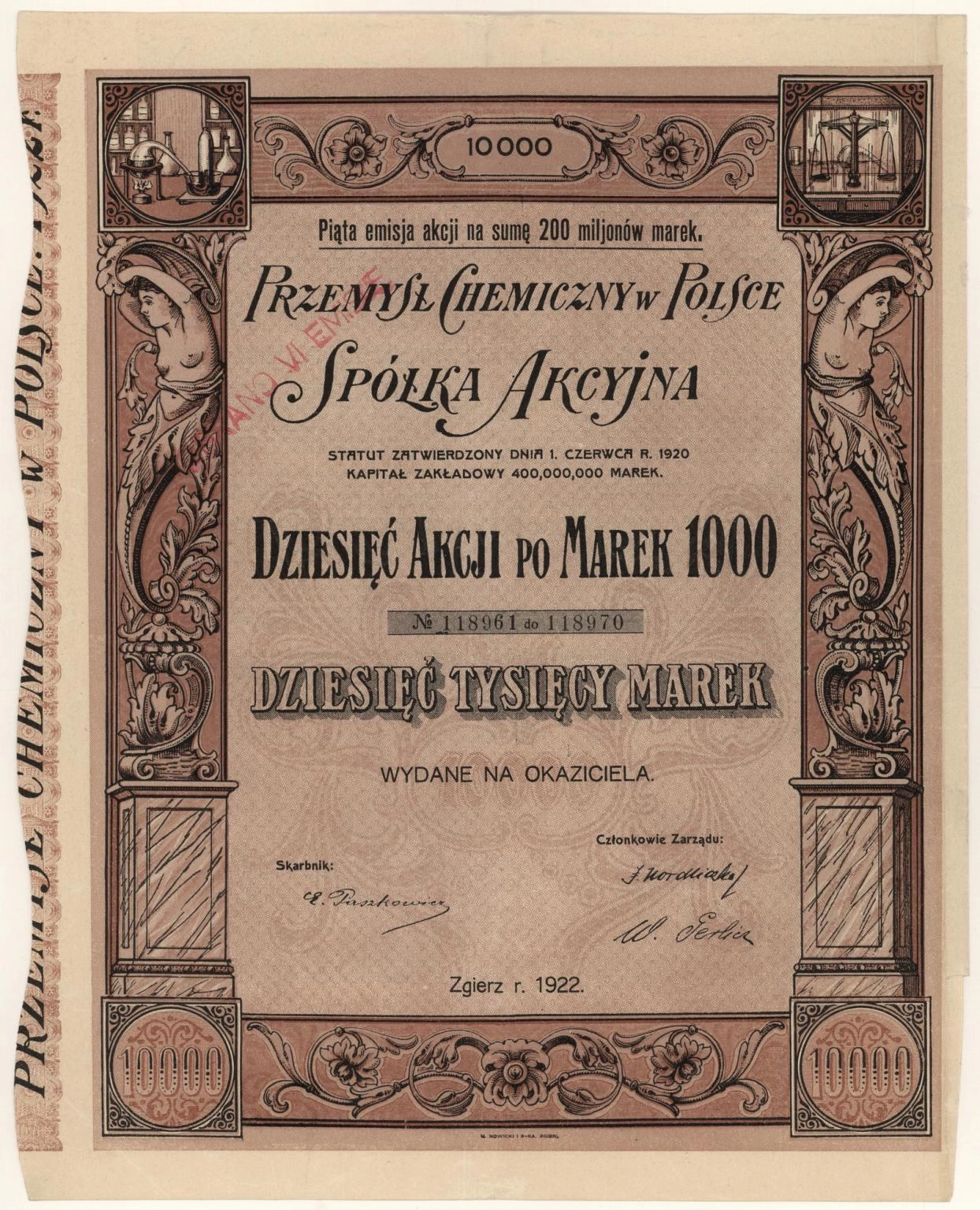 Zdjęcie akcji Przemysł Chemiczny w Polsce Spółka Akcyjna