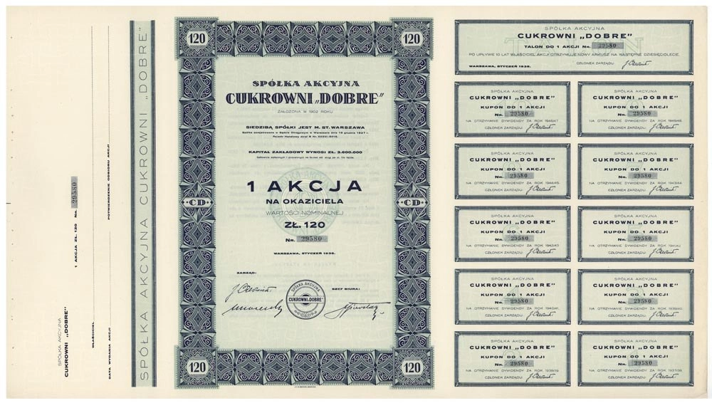 Zdjęcie akcji Spółka Akcyjna Cukrowni "Dobre"