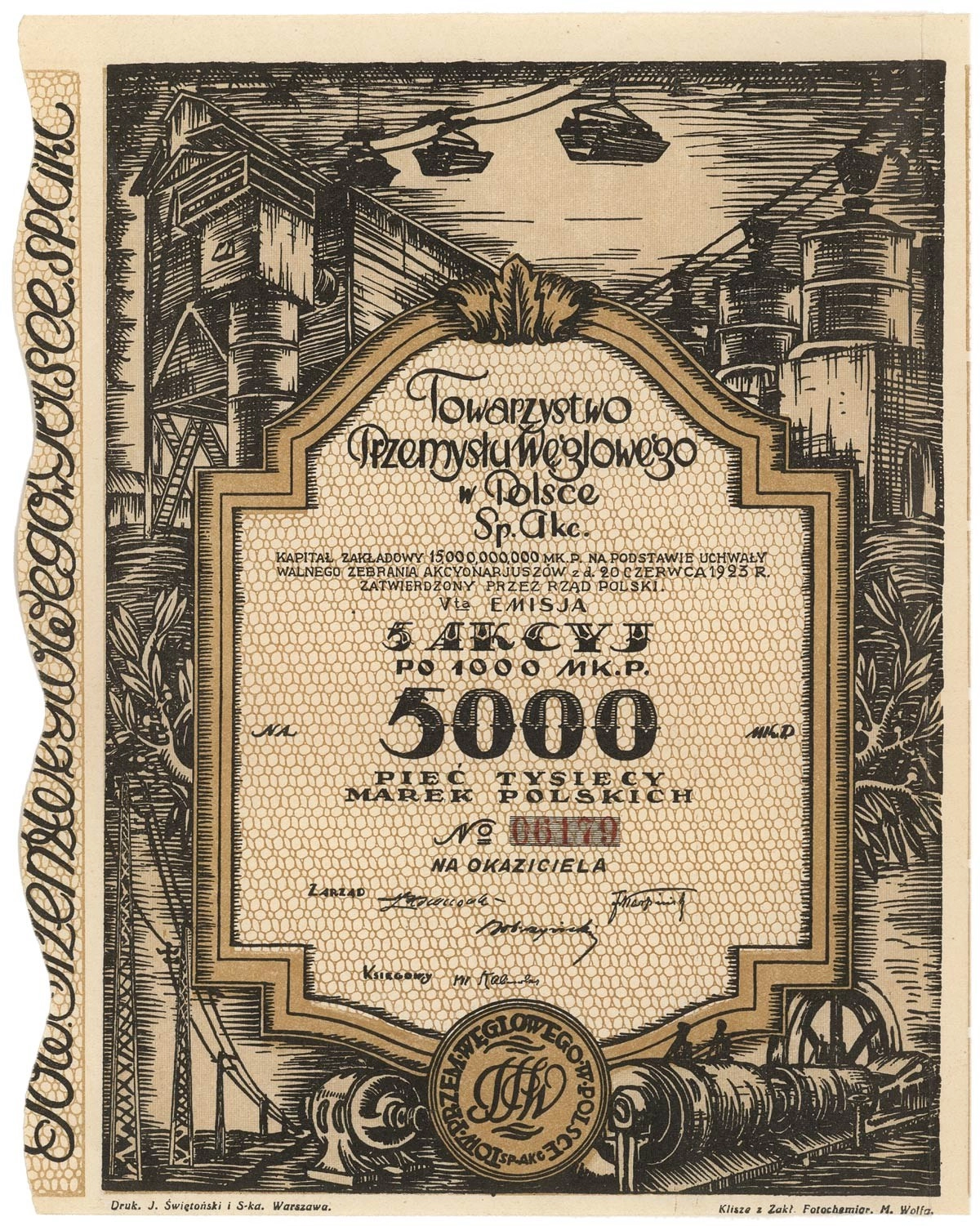 Zdjęcie akcji Towarzystwo Przemysłu Węglowego w Polsce Spółka Akcyjna