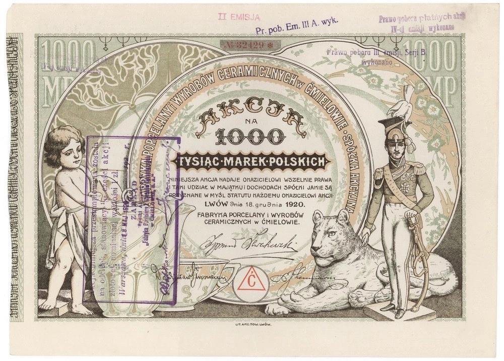 Zdjęcie akcji Fabryka Porcelany i Wyrobów Ceramicznych w Ćmielowie Spółka Akcyjna