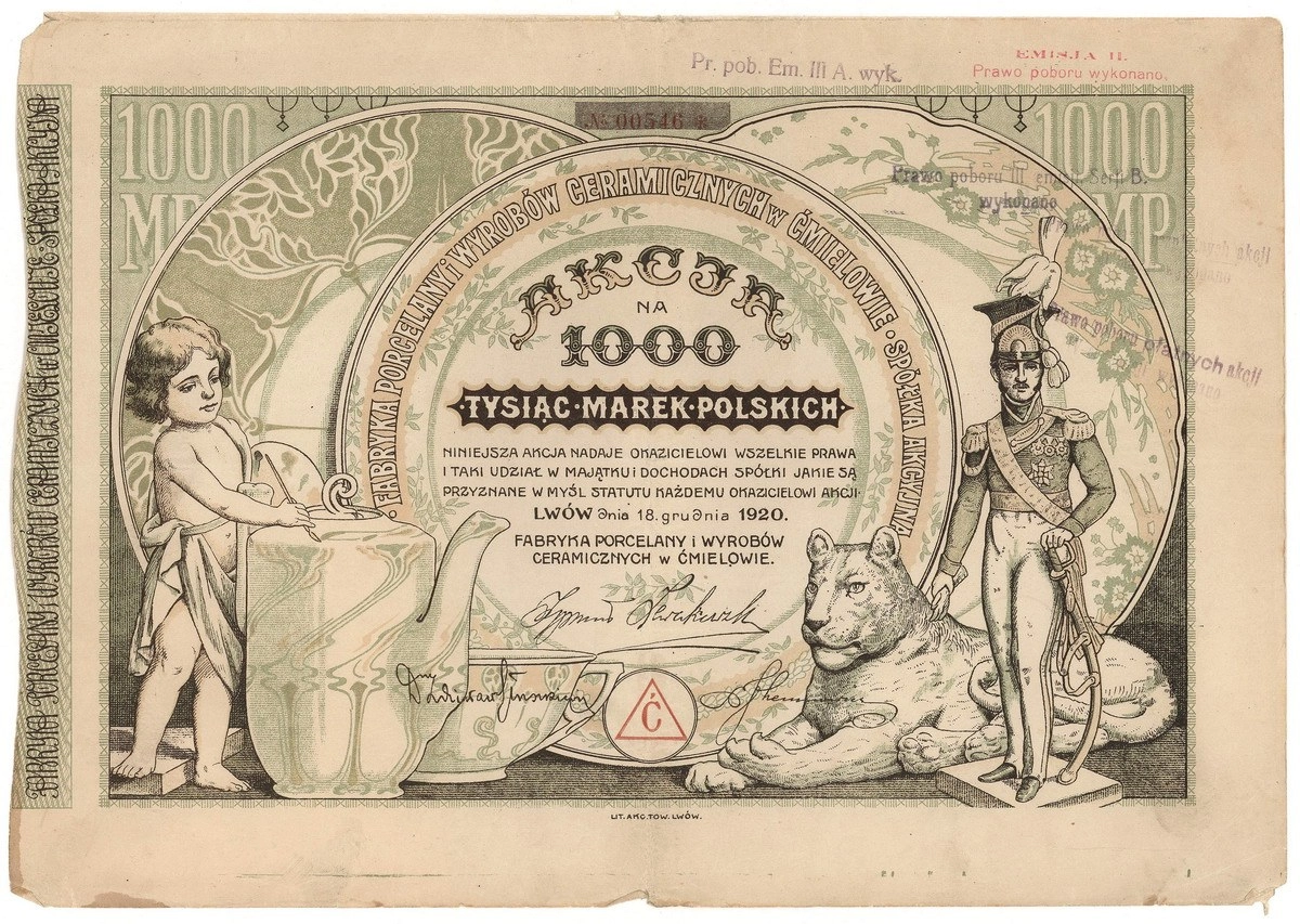 Zdjęcie akcji Fabryka Porcelany i Wyrobów Ceramicznych w Ćmielowie Spółka Akcyjna