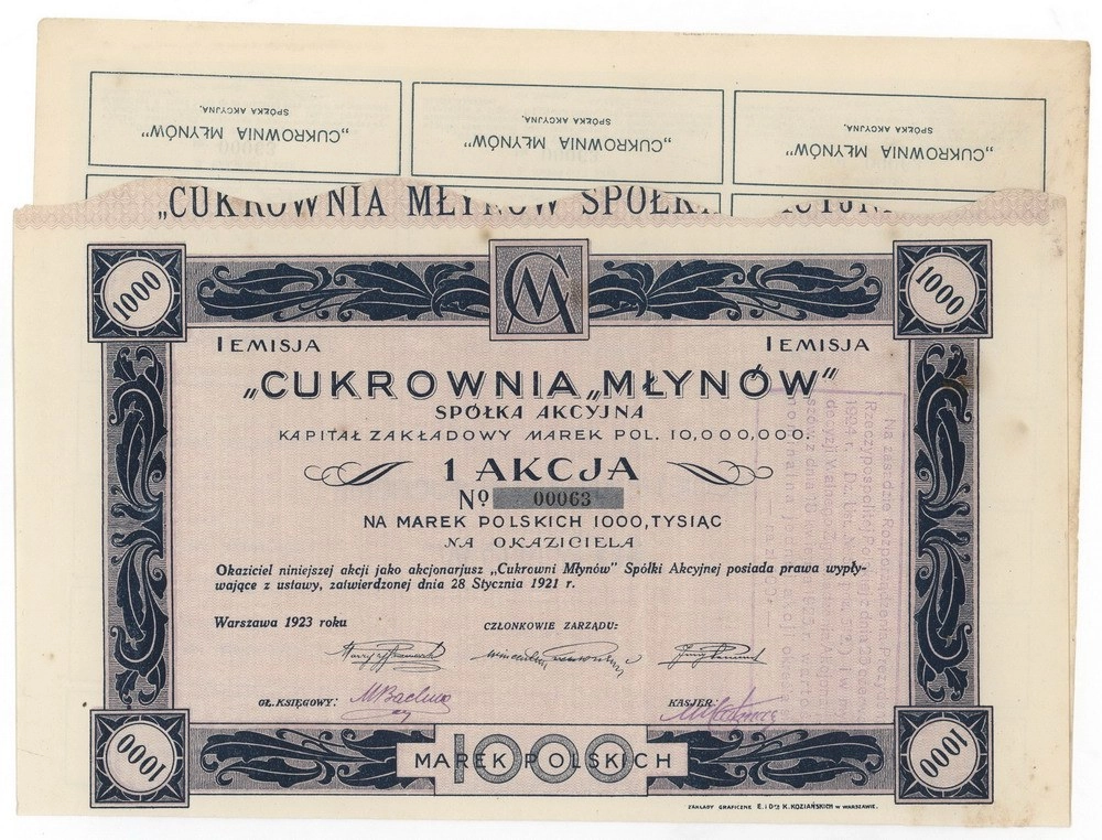 Zdjęcie akcji Cukrownia "Młynów" Spółka Akcyjna