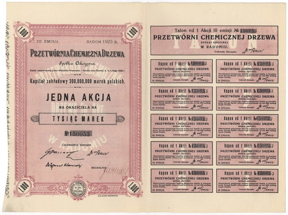 Zdjęcie akcji Przetwórnia Chemiczna Drzewa Spółka Akcyjna