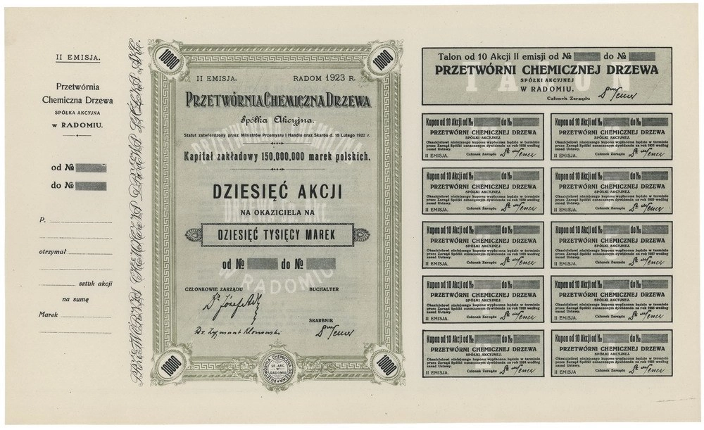 Zdjęcie akcji Przetwórnia Chemiczna Drzewa Spółka Akcyjna