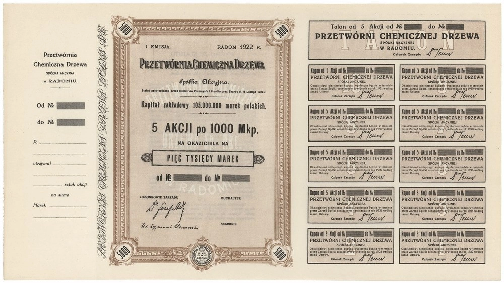 Zdjęcie akcji Przetwórnia Chemiczna Drzewa Spółka Akcyjna