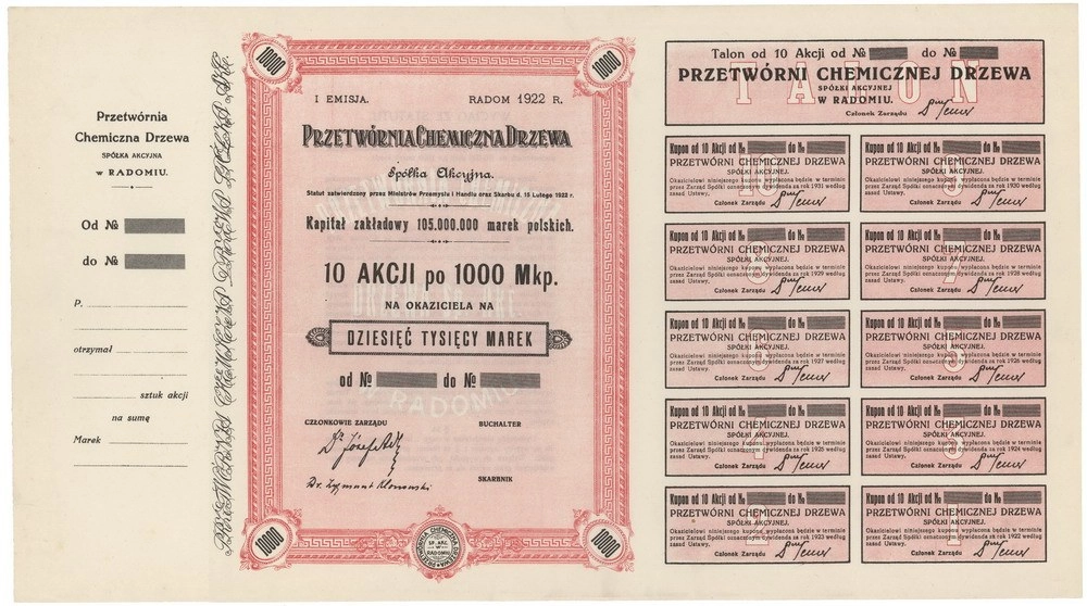 Zdjęcie akcji Przetwórnia Chemiczna Drzewa Spółka Akcyjna