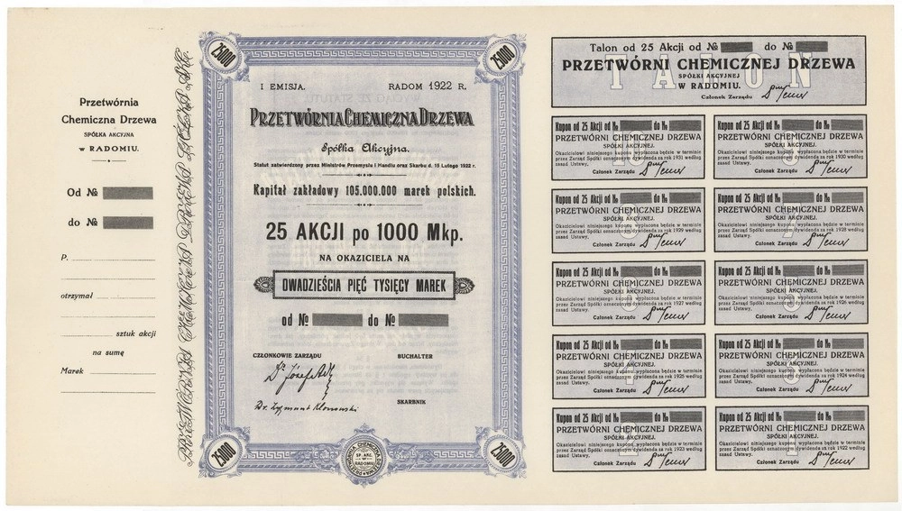 Zdjęcie akcji Przetwórnia Chemiczna Drzewa Spółka Akcyjna