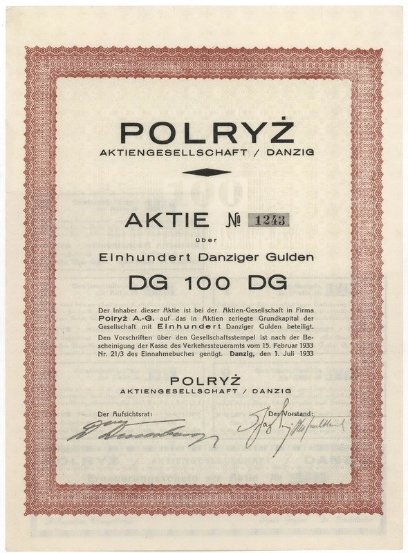 Zdjęcie akcji "Polryż" Spółka Akcyjna w Gdańsku