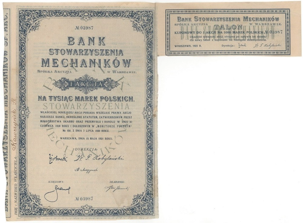 Zdjęcie akcji Bank Stowarzyszenia Mechaników Spółka Akcyjna