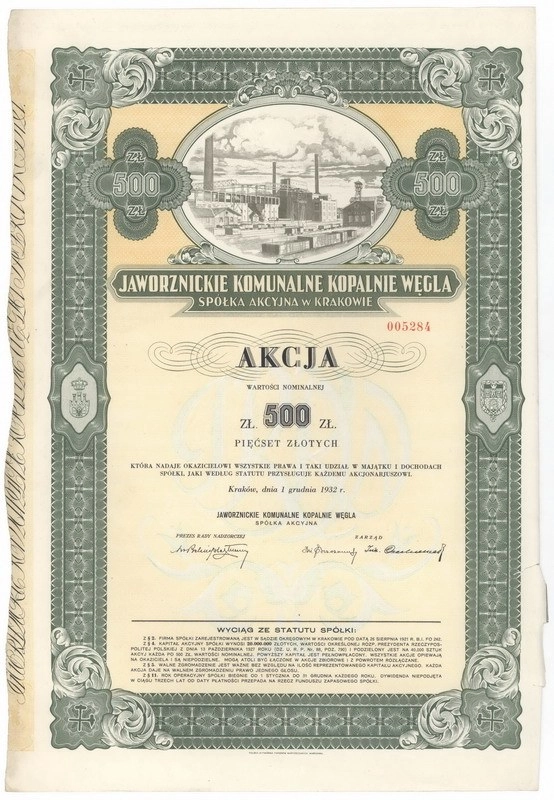 Zdjęcie akcji Jaworzenickie Komunalne Kopalnie Węgla Spółka Akcyjna w Krakowie