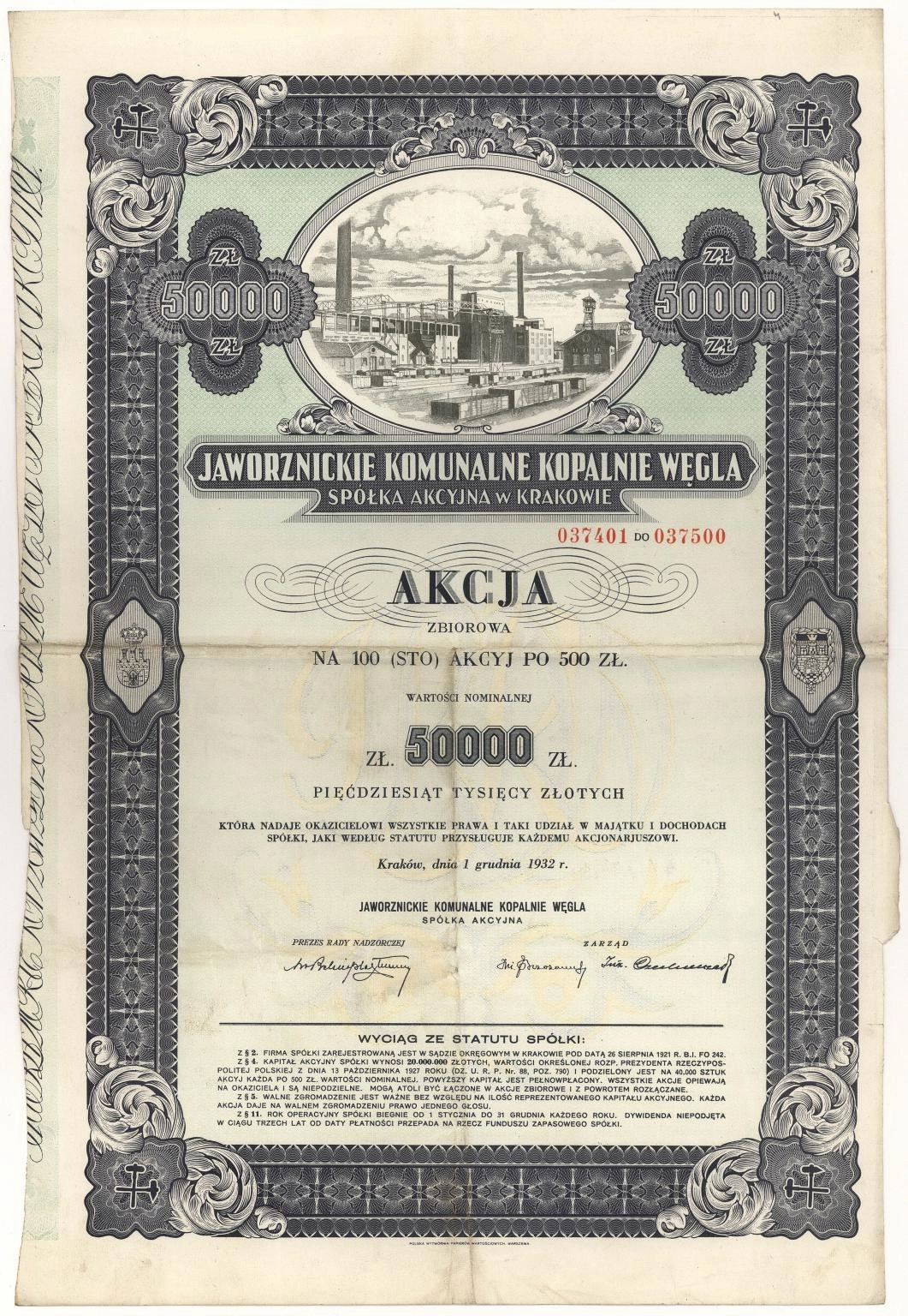 Zdjęcie akcji Jaworzenickie Komunalne Kopalnie Węgla Spółka Akcyjna w Krakowie