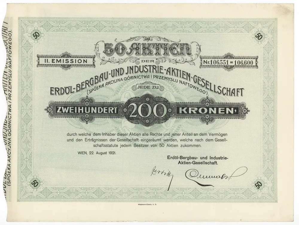 Zdjęcie akcji Spółka Akcyjna Górnictwa i Przemysłu Naftowego