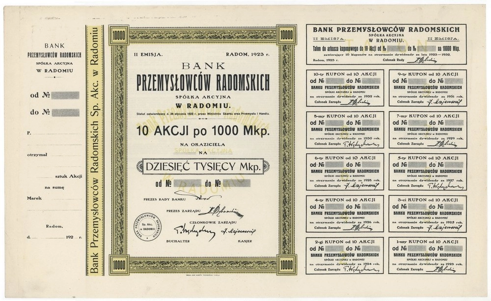 Zdjęcie akcji Bank Przemysłowców Radomskich Spółka Akcyjna w Radomiu