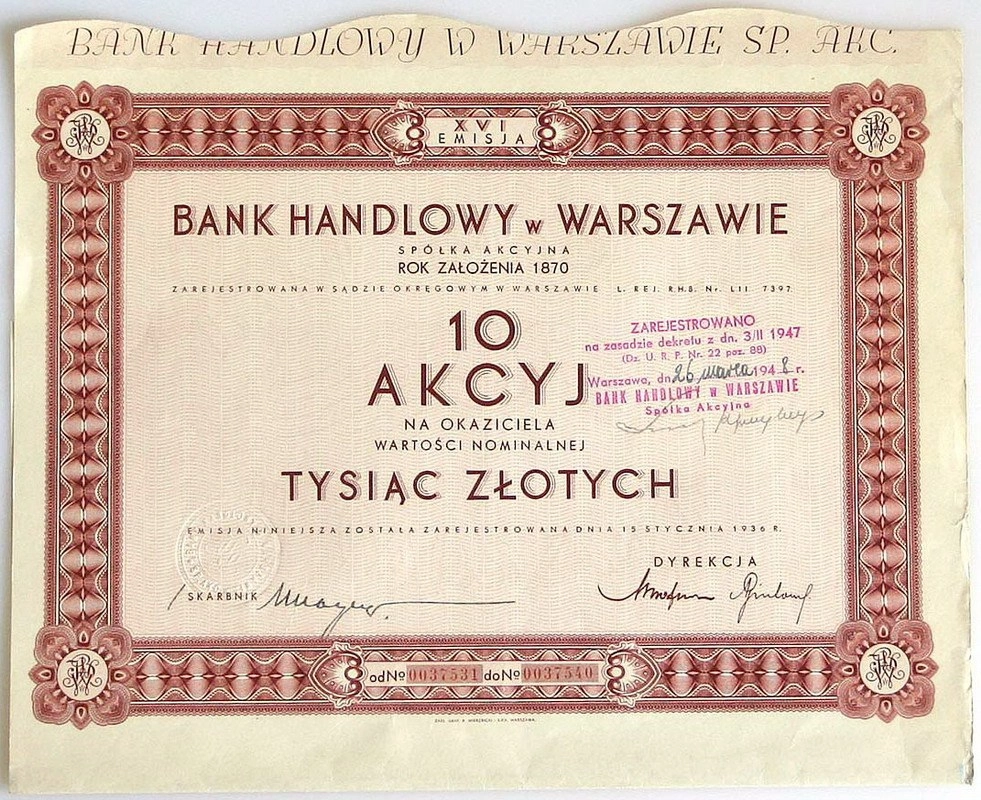 Zdjęcie akcji Bank Handlowy w Warszawie Spółka Akcyjna