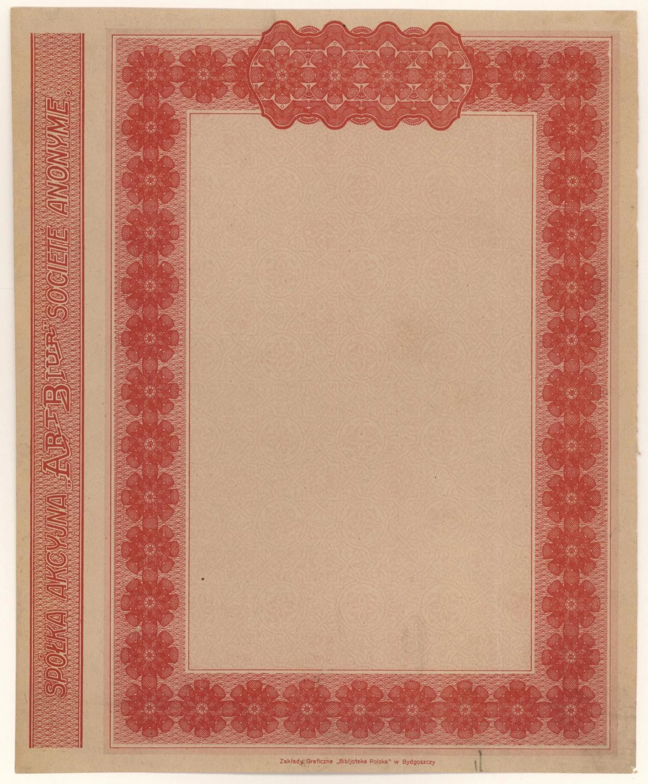 Zdjęcie akcji "Artbiur" Spółka Akcyjna dla Przemysłu i Handlu Artykułami Biurowymi